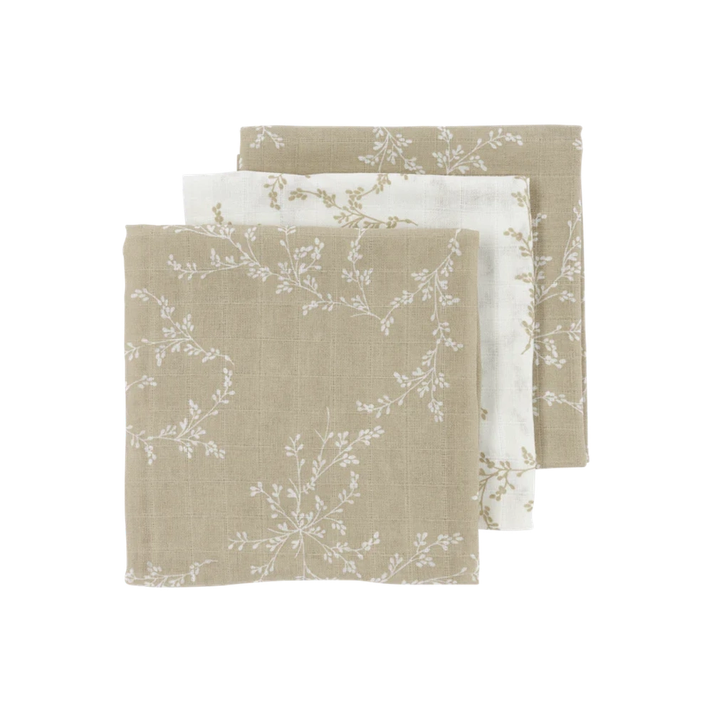 Meyco Langes hydrophiles 70x70cm - lot de 3 - Branches sable