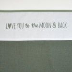 Meyco Drap brodé Love you to the moon & back 75x100cm - Vert forêt