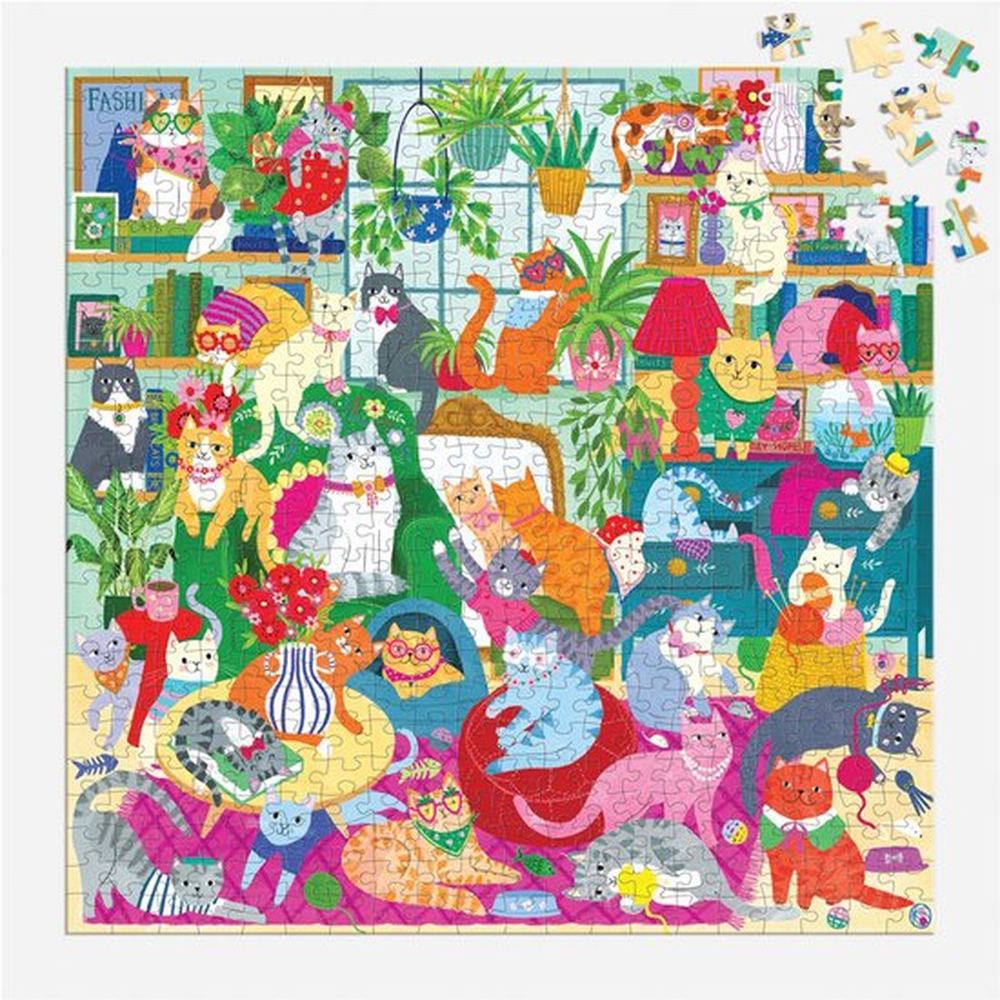 Puzzle familial Mudpuppy Caturday Afternoon de 500 pièces