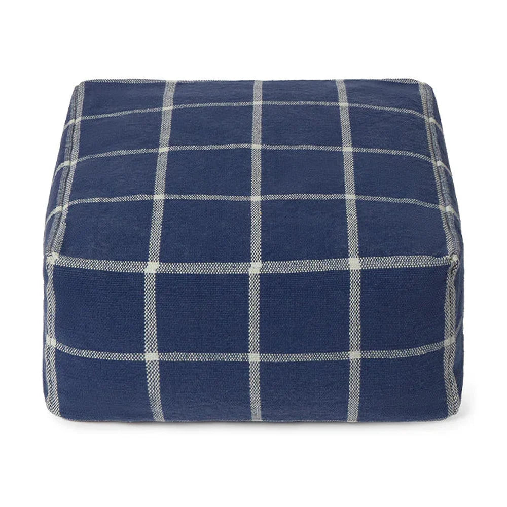 Lorena Canals Pouf Geo Block bleu marine
