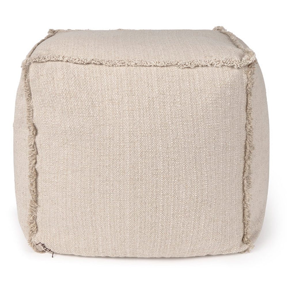 Lorena Canals Handgeweven Poef Beige 45x45x45