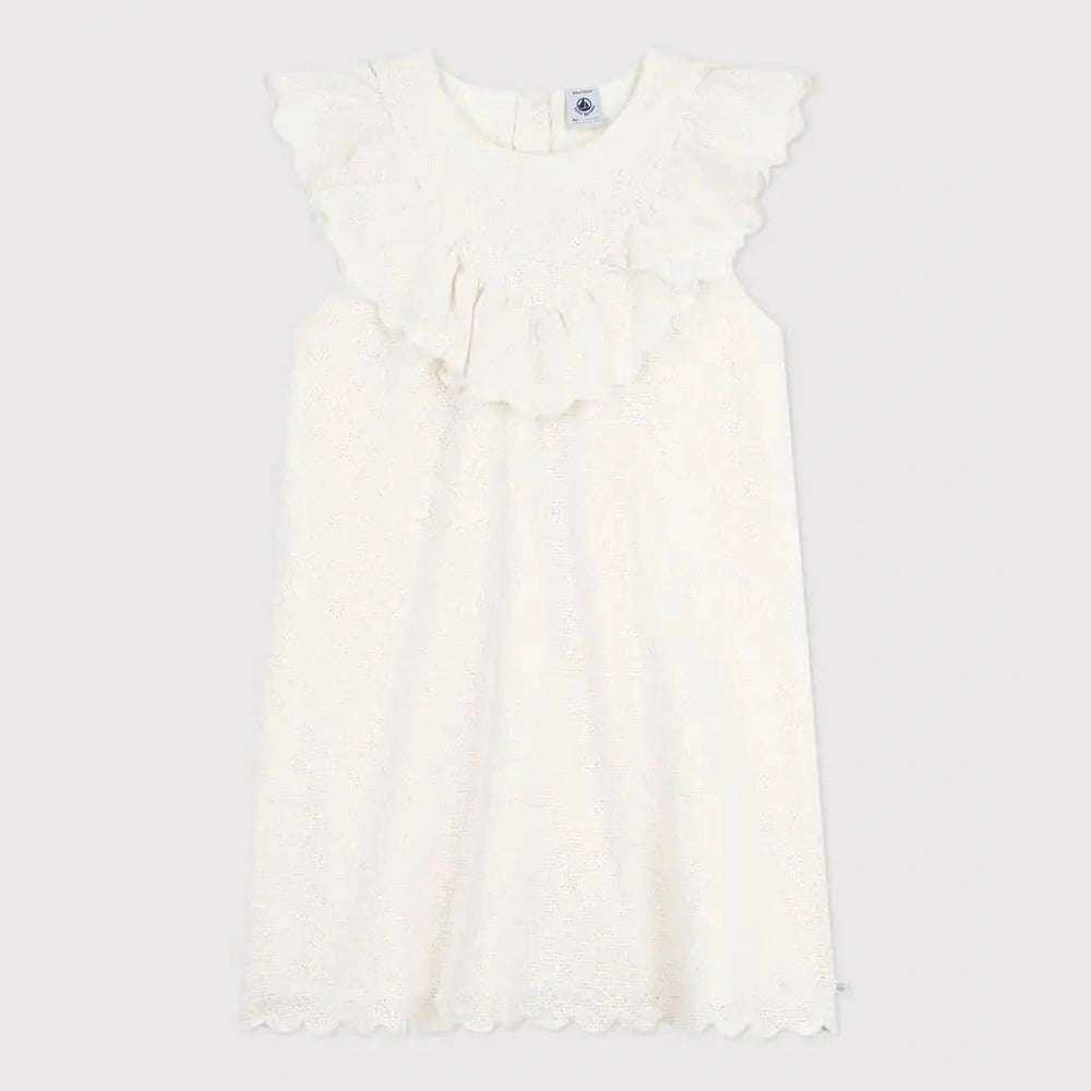 Robe enfant Petit Bateau en coton à manches courtes, motif cœurs