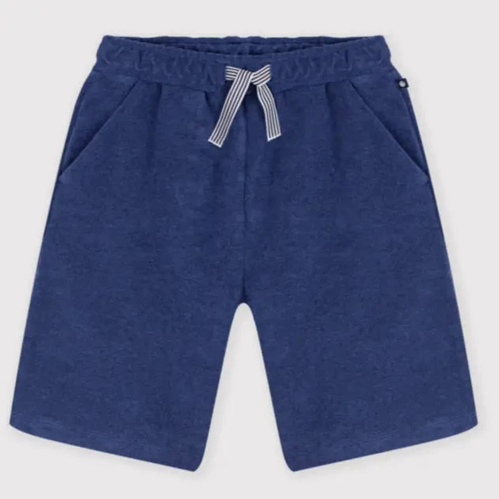 Petit Bateau Korte Kinderbermuda van Effen Katoen - Blauw
