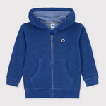 Petit Bateau Sweat-shirt en coton zippé pour enfants - Bleu