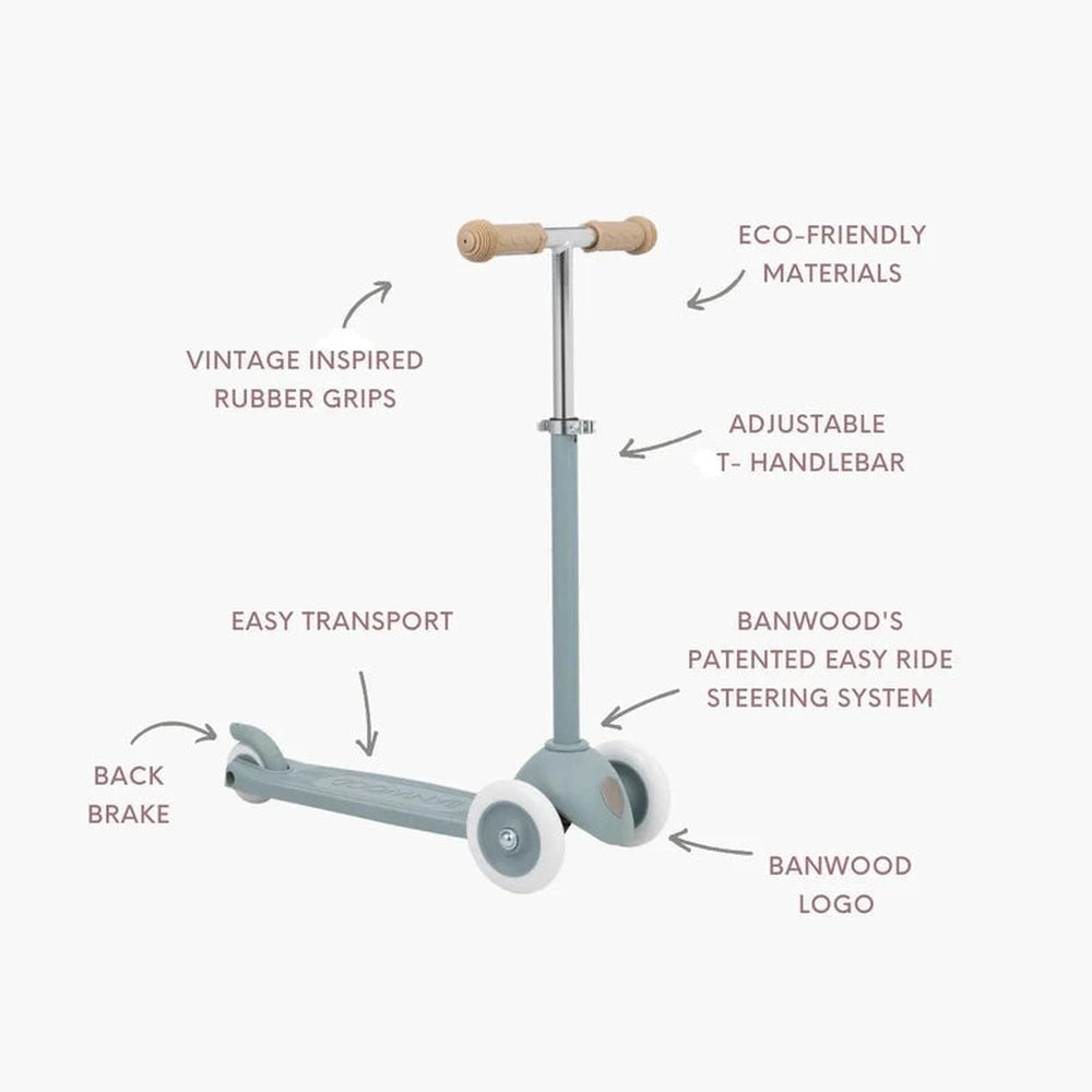 Banwood Eco Scooter Step - avec panier - bleu sarcelle