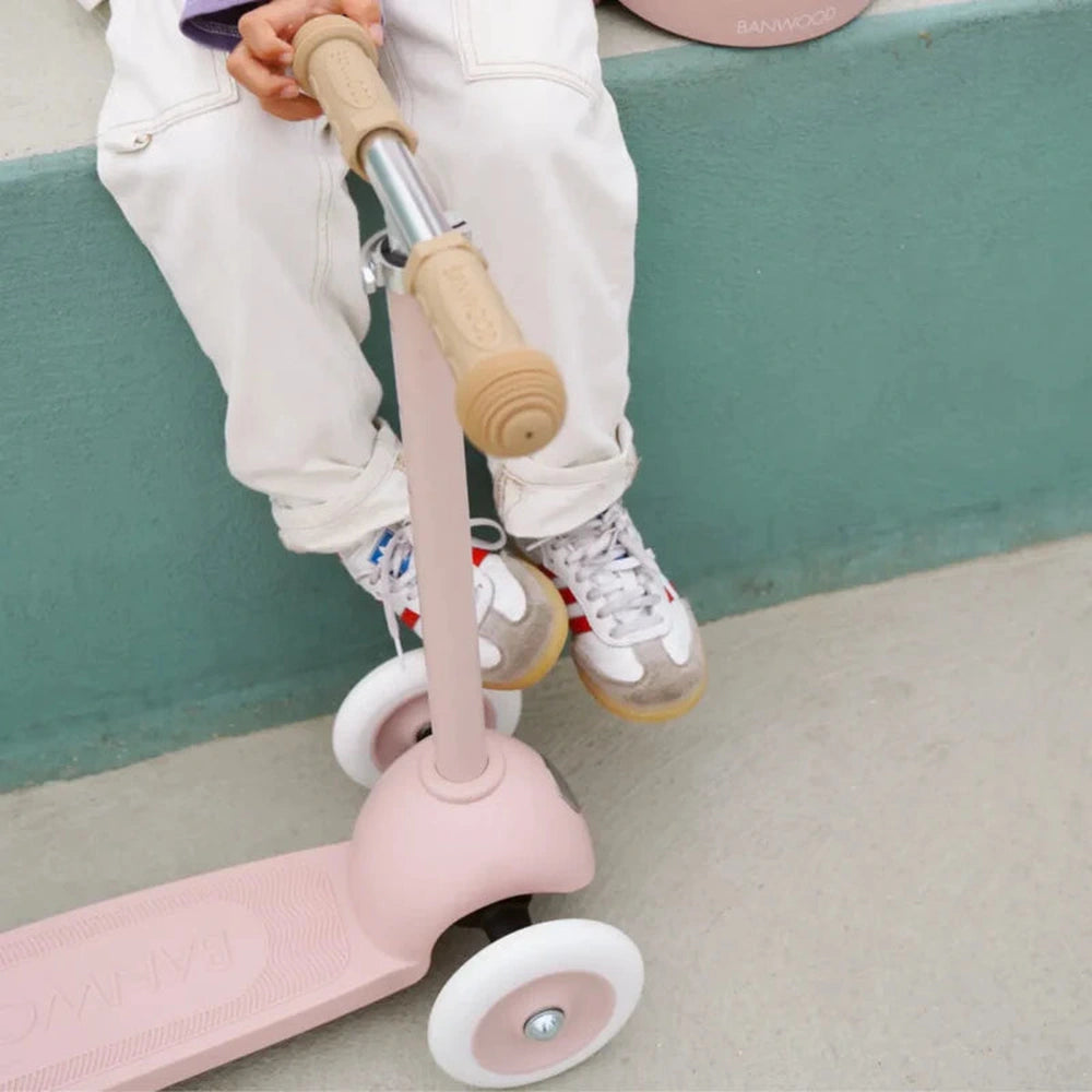 Banwood Eco Scooter Step - Met Mandje - Faded Pink