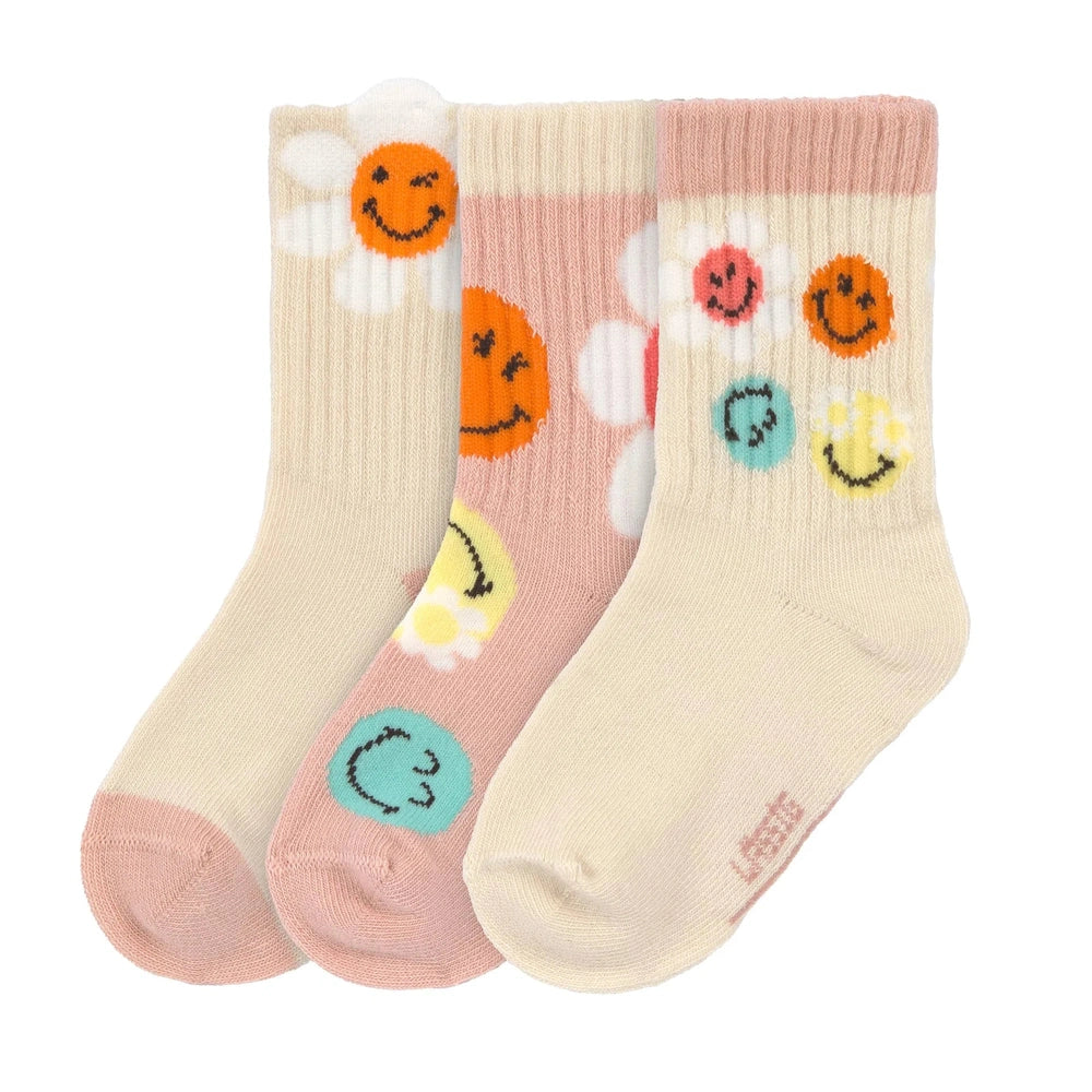 Lässig Socks 3-pack - Smiley World Dusty Rose