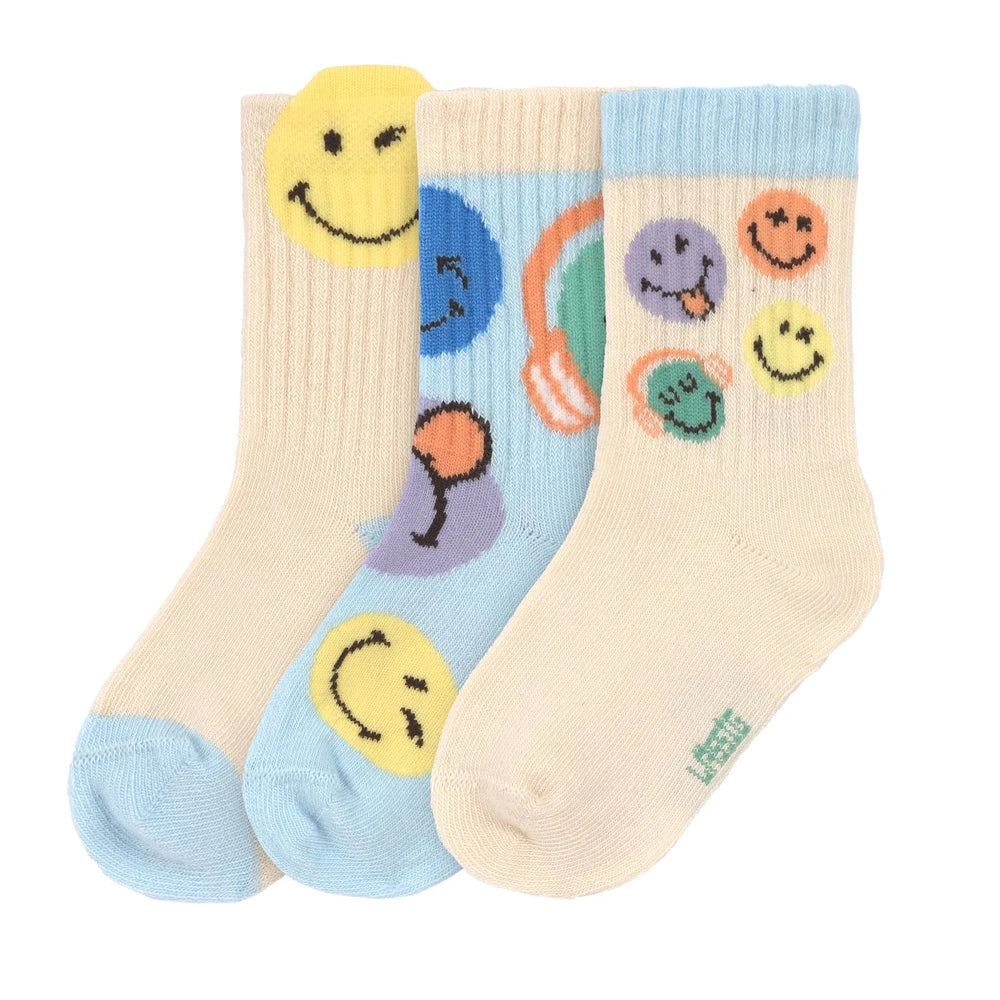 Lässig Socks 3-pack - Smiley World Blue