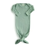 Mushie Ribbed Knotted Baby Gown 0-3 maand - Roman Green