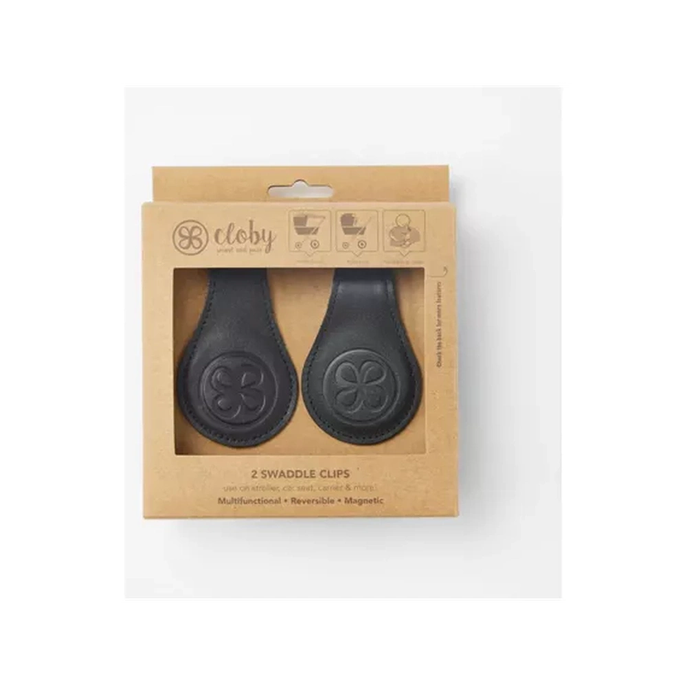 Cloby Leren Swaddle Clips - Zwart