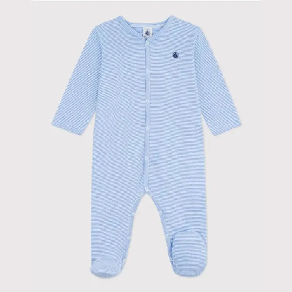 Petit Bateau | Pyjama bébé en coton sans pieds à rayures