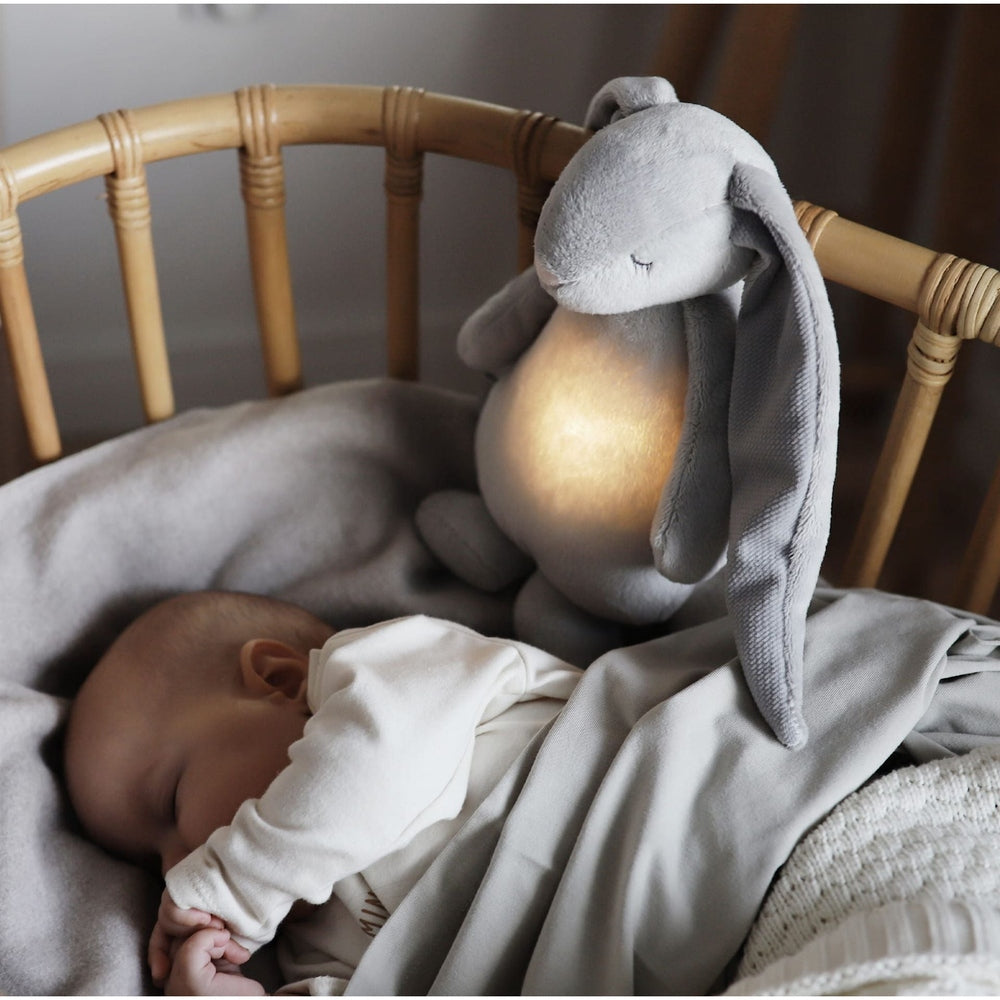 Moonie Knuffel - The Humming Rabbit 2.0 - Silver | Witte Ruis Knuffel Met Lichtje