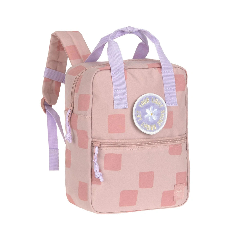 Sac à dos mini carré Lässig avec motif festif - rose