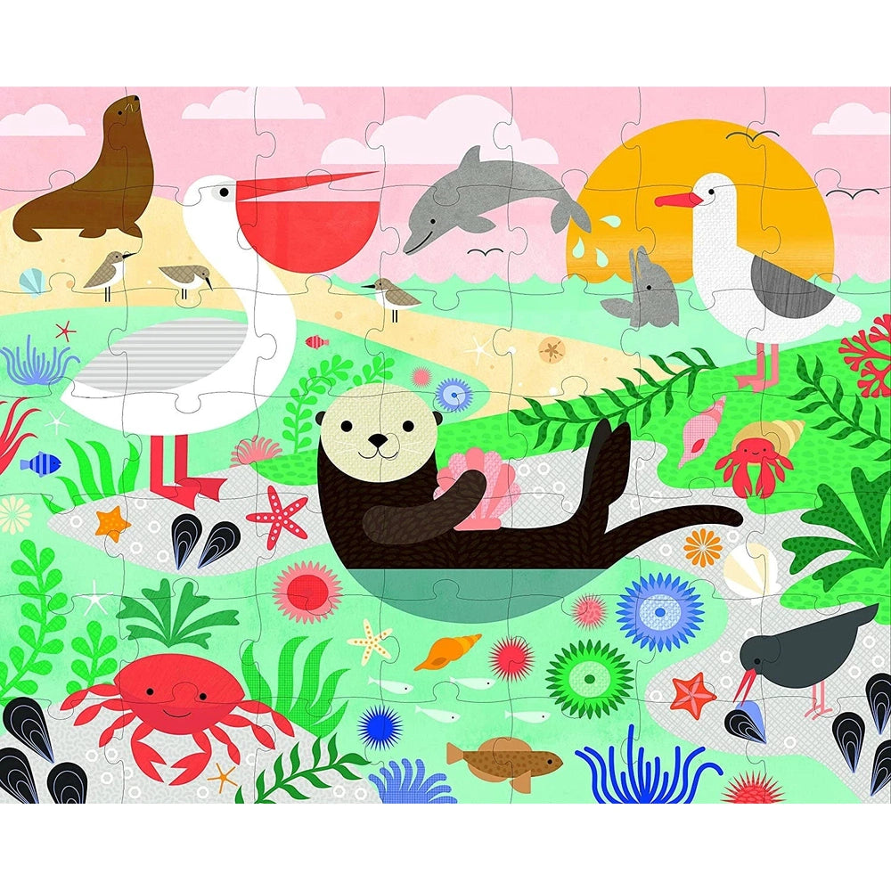 Petit Collage Puzzle recto verso en trousse zippée - Under The Sea