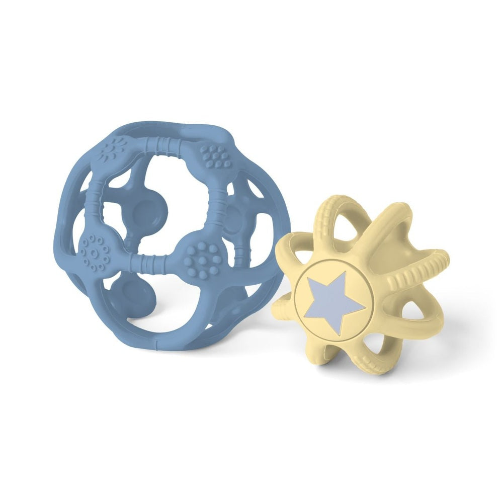 Little L Lot de 2 balles sensorielles - bleu et jaune