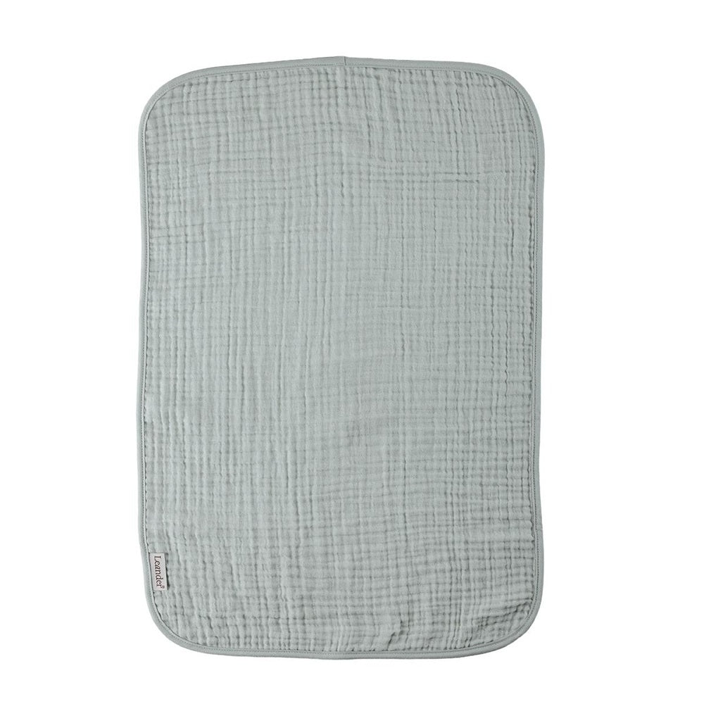 Leander carré de mousseline biologique, lot de 2 - Gris perle / Vert sauge
