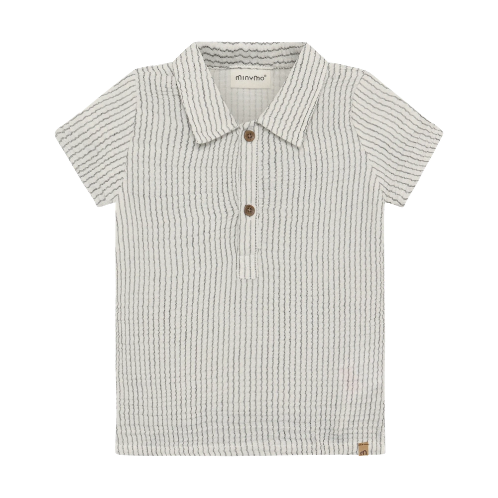 Chemise Minymo à manches courtes rayée Odyssey Gray