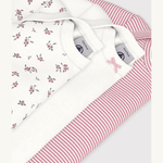 Petit Bateau 3 bodies col américain à manches longues - Multicolore