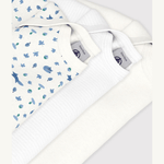 Petit Bateau 3 bodies col américain à manches longues - multicolore