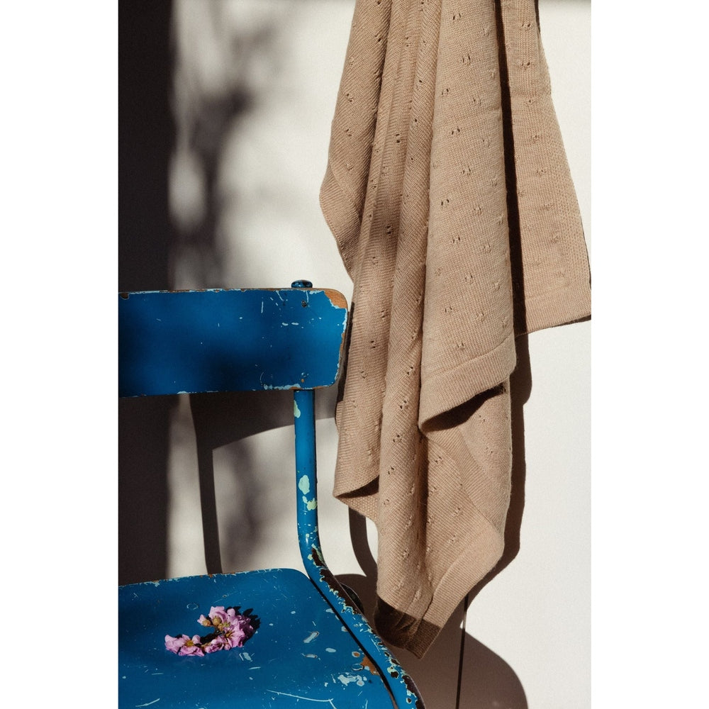 Hvid Blanket Bibi - Sand