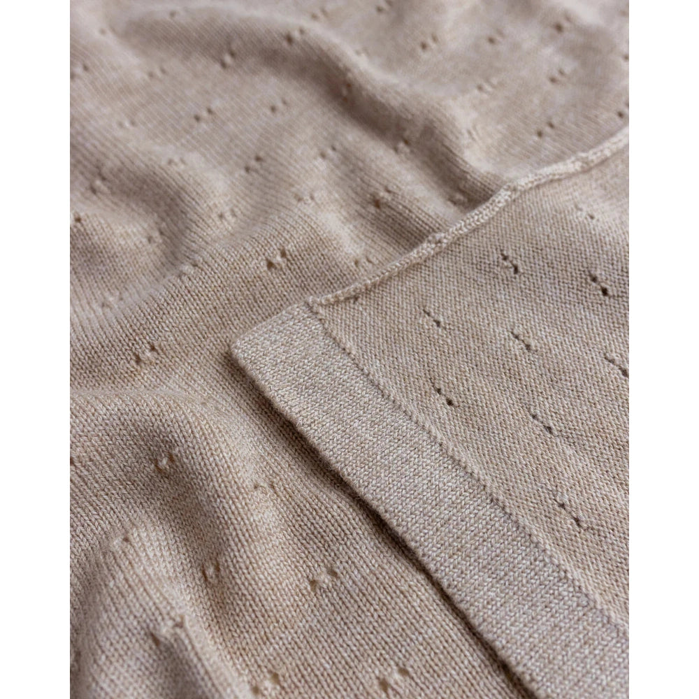 Hvid Blanket Bibi - Sand