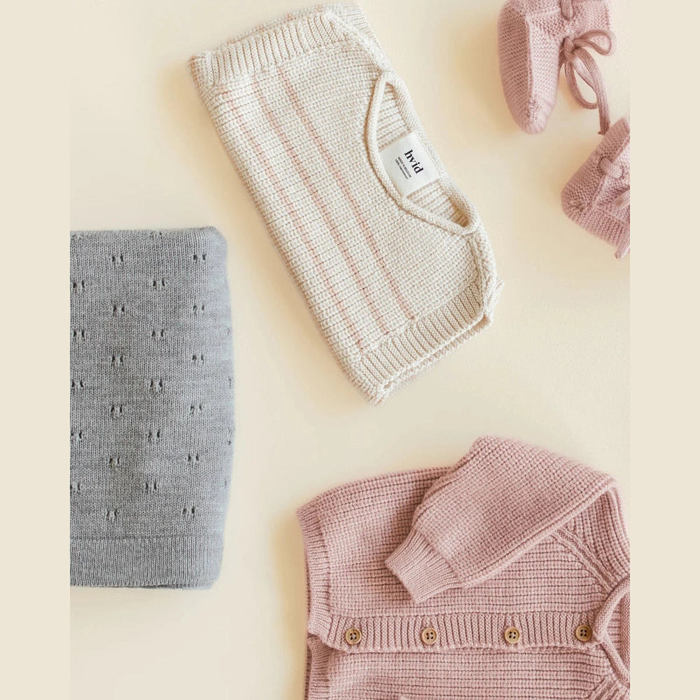 Hvid Blanket Bibi - Grey