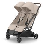 Uppababy Minu Duo Stroller Ada Sandstone Carbon Frame Met Kastanje Bruin Leer Nieuw