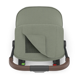 Uppababy Minu V3 Compact Stroller Evelyn Meadow Green Carbon Frame Met Kastanje Bruin Leer