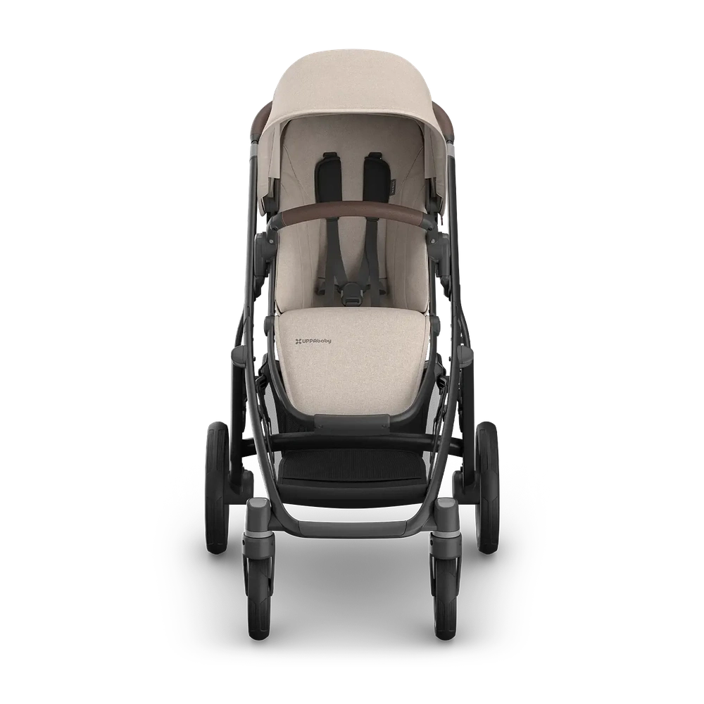 Poussette Uppababy Vista V3 Ada - Mélange Sandstone - cadre carbone avec cuir brun châtaigne Nouveauté : disponible en juillet 2026