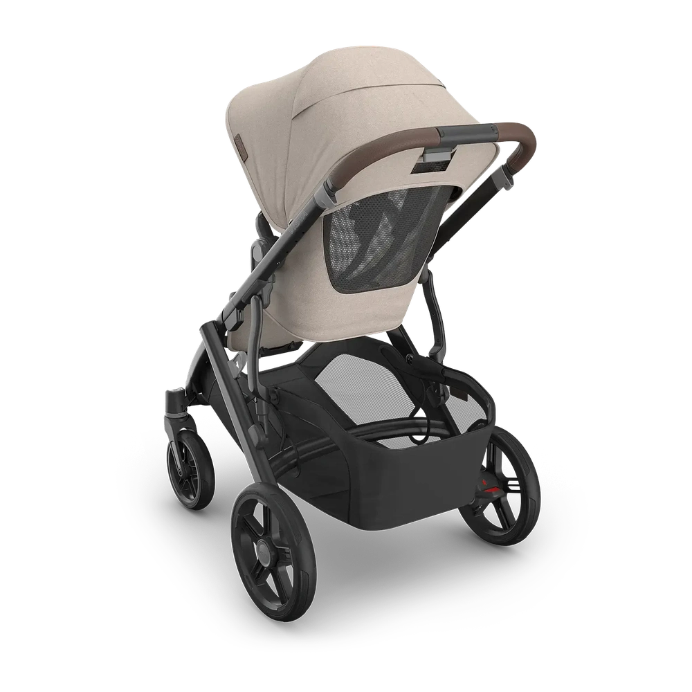 Poussette Uppababy Vista V3 Ada - Mélange Sandstone - cadre Carbon avec cuir brun châtaigne Nouveau : disponible en juillet 2026