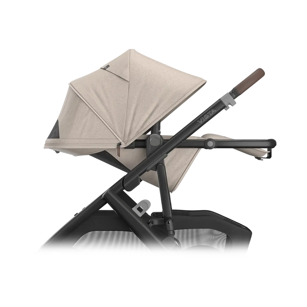 Poussette Uppababy Vista V3 Ada - mélange Sandstone - cadre carbone avec cuir brun châtaigne Nouveau : disponible en juillet 2026