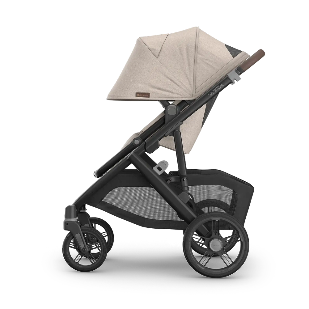 Uppababy Vista V3 poussette Ada - Sandstone Mélange - cadre carbone avec cuir brun châtaigne Nouveau : disponible en juillet 2026