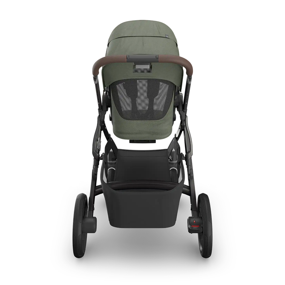 Uppababy Vista V3 Kinderwagen Evelyn - Meadow Green - Graphite Frame Met Kastanje Bruin Leer
