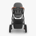 Uppababy Vista V3 Kinderwagen Greyson - Charcoal Mélange - Carbon Frame Met Bruin Leer