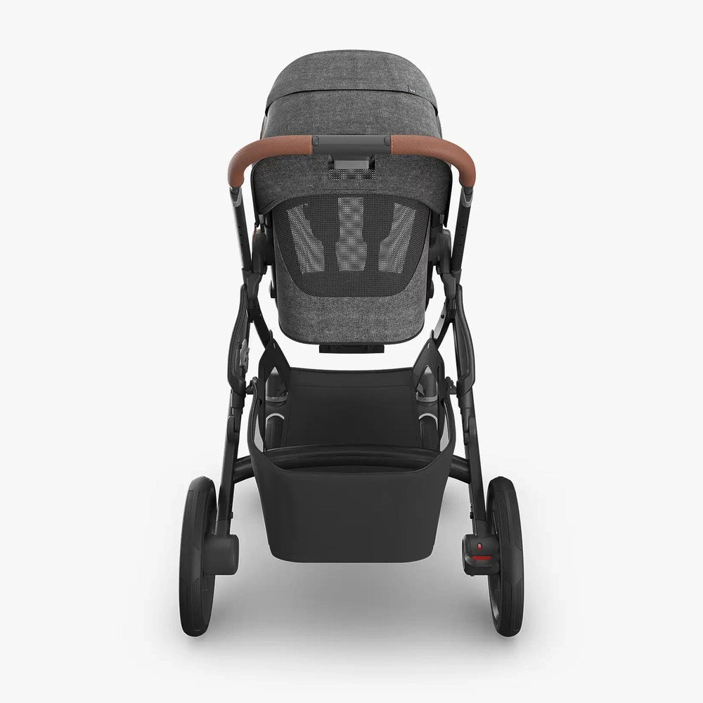 Uppababy Vista V3 poussette Greyson - Charcoal Mélange - cadre en carbone avec cuir brun