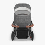 Uppababy Vista V3 Kinderwagen Greyson - Charcoal Mélange - Carbon Frame Met Bruin Leer