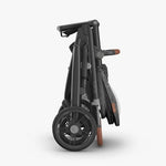 Uppababy Vista V3 Kinderwagen Greyson - Charcoal Mélange - Carbon Frame Met Bruin Leer