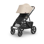 Uppababy Vista V3 Kinderwagen Liam - Oat - Carbon Frame Met Kastanje Bruin Leer
