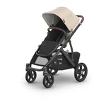Uppababy Vista V3 Kinderwagen Liam - Oat - Carbon Frame Met Kastanje Bruin Leer