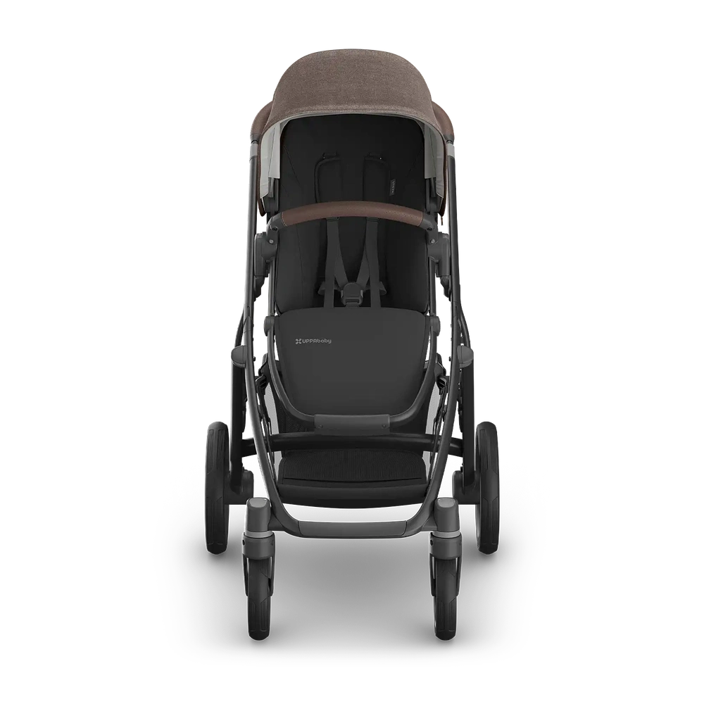 Uppababy Vista V3 Kinderwagen Owen - Mocha Mélange - Carbon Frame Met Kastanje Bruin Leer