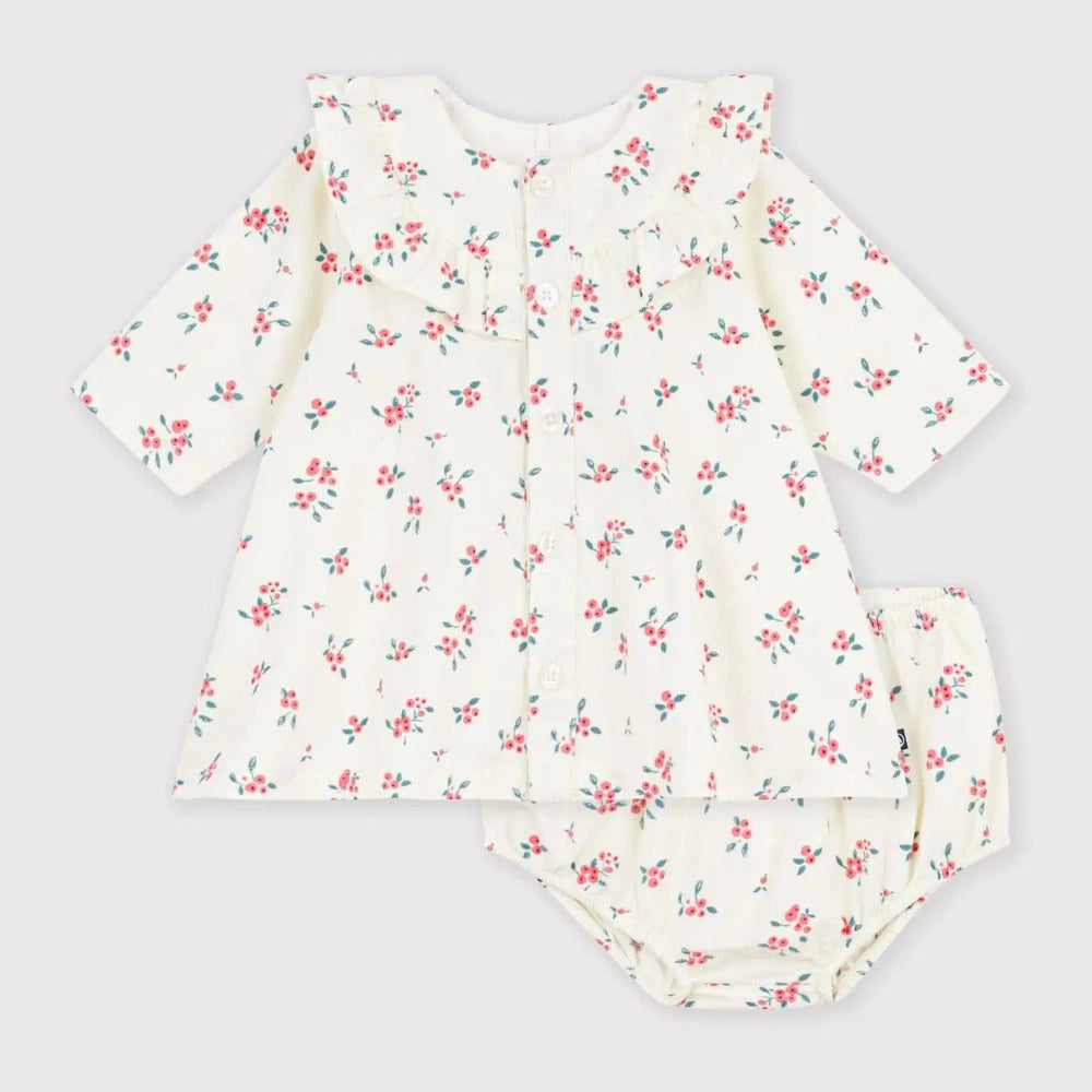 Petit Bateau Robe à manches longues et bloomer - écru