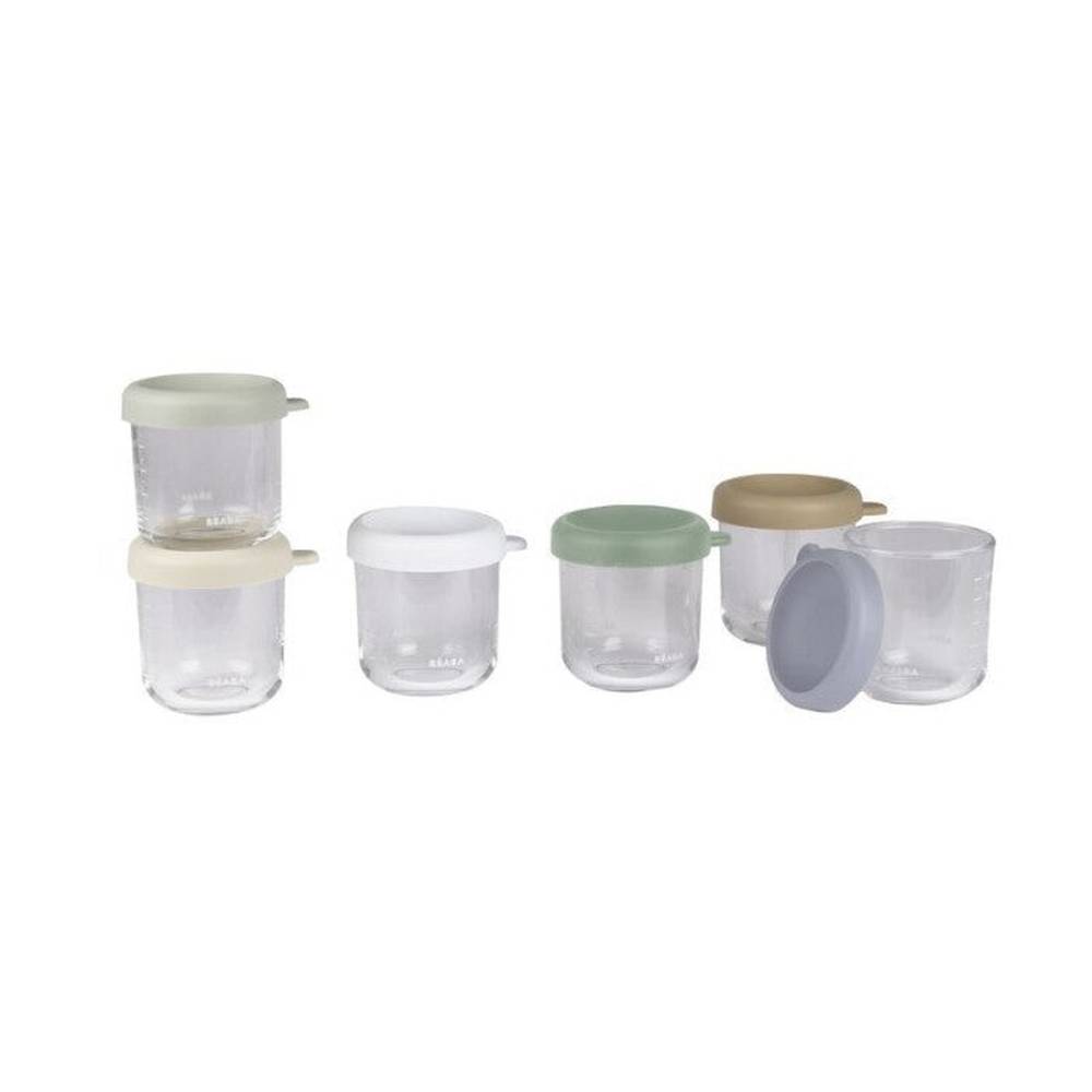 Lot de 6 pots de conservation en verre 250 ml - assortiment de couleurs naturelles
