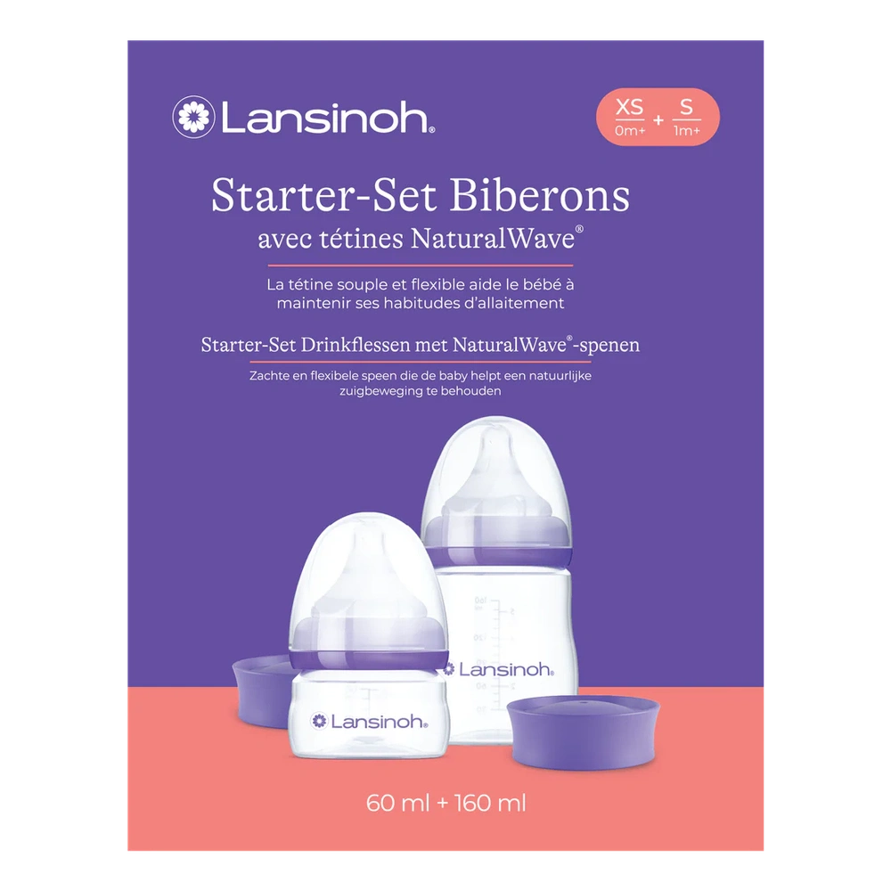 Lansinoh Starter-Set Pasgeborenen Drinkflessen met NaturalWave® - 60 ml + 160 ml