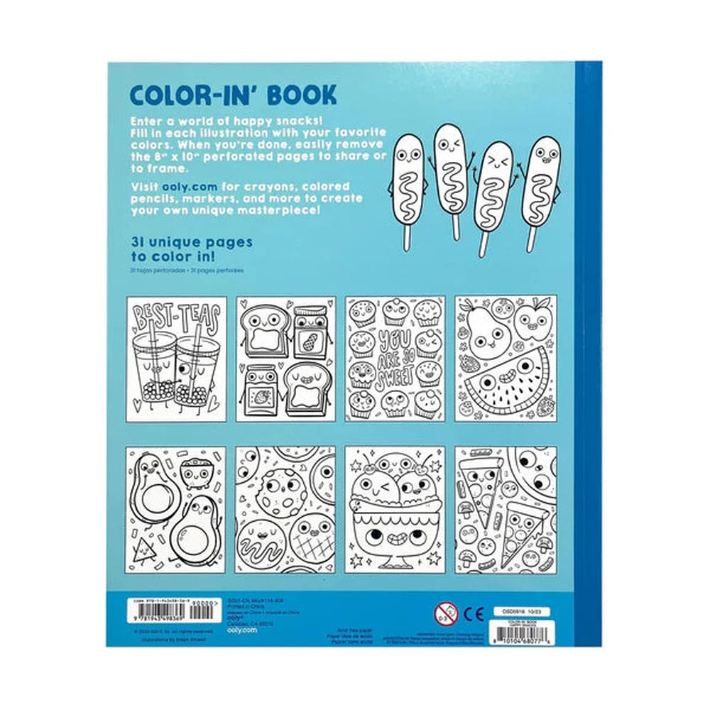 ooly Color-in' Book Coloring Book - Happy Snacks - 31 Pages