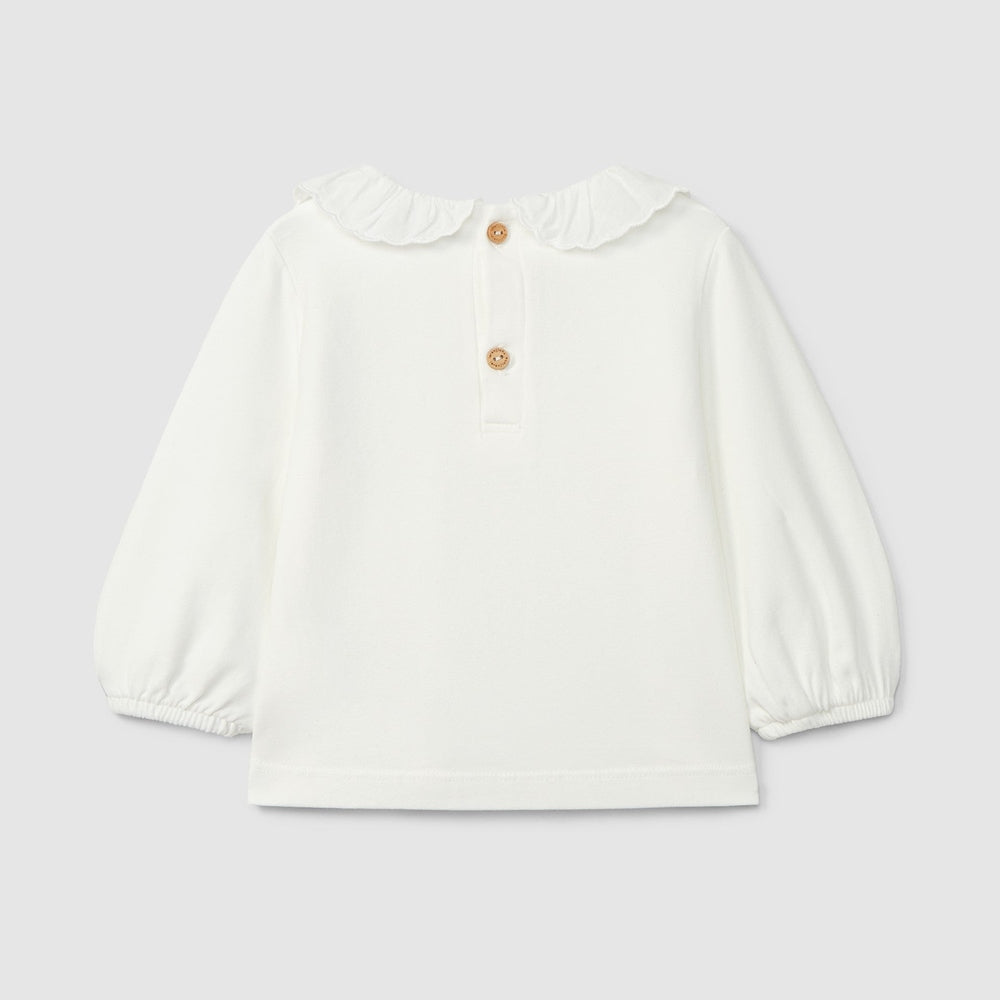 Laranjinha Longsleeve Met Ruches Kraag - Gebroken Wit