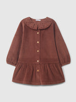 Laranjinha Ribfluwelen Jurk - Bordeaux