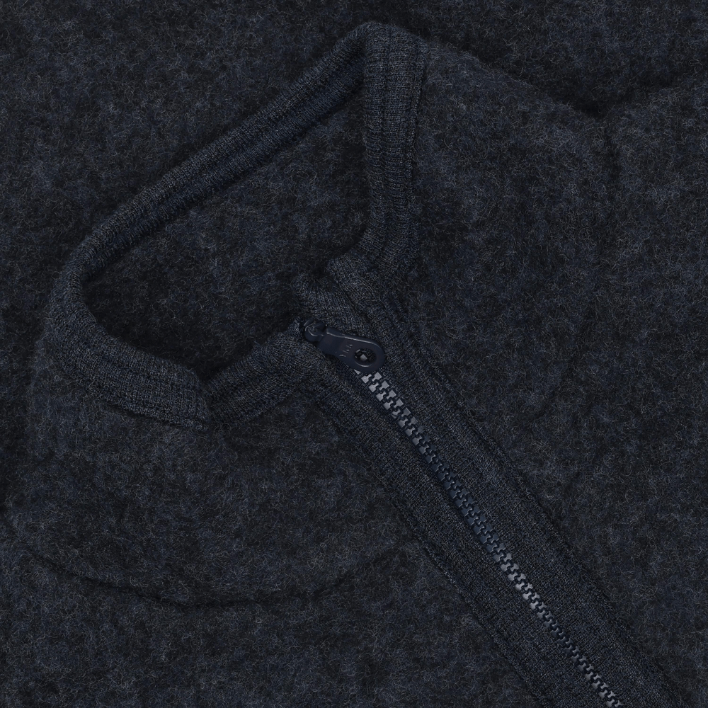 HUTTEliHUT Veste polaire en laine - bleu marine chiné