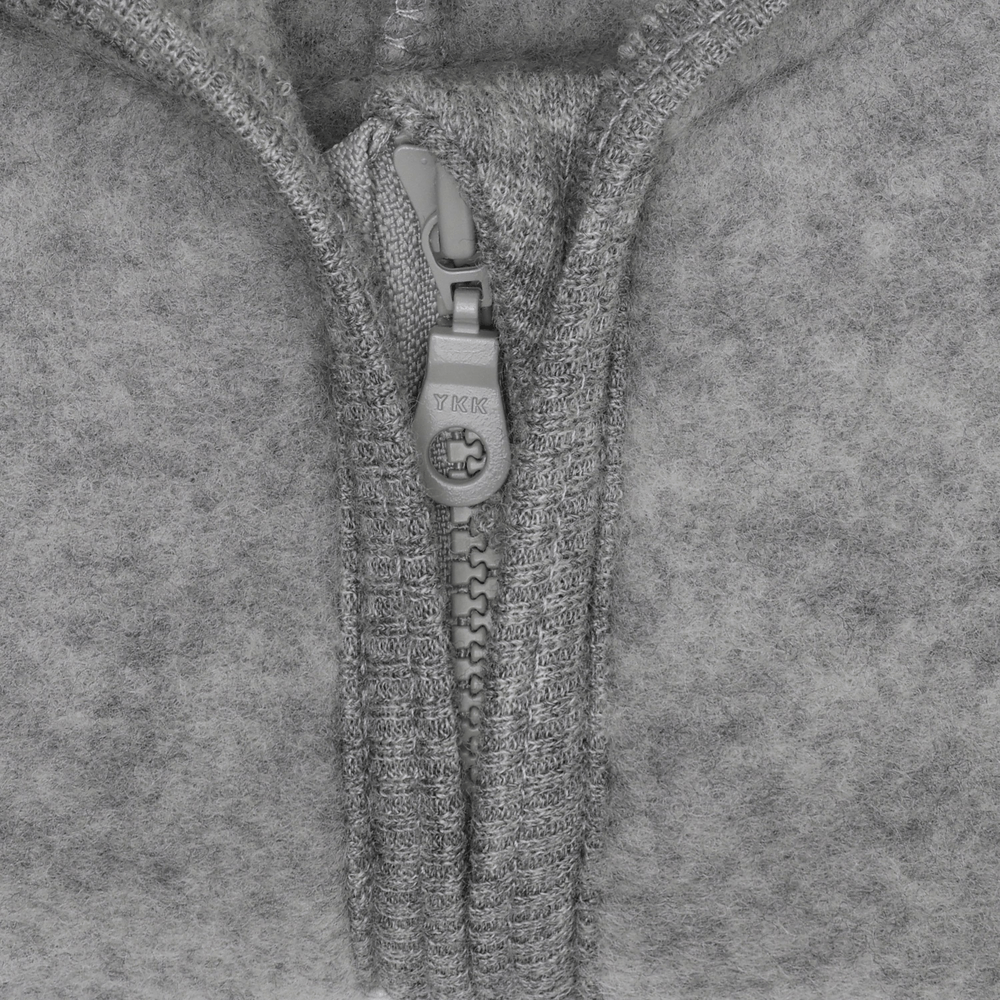 HUTTEliHUT Veste d'hiver en polaire, gris moyen chiné