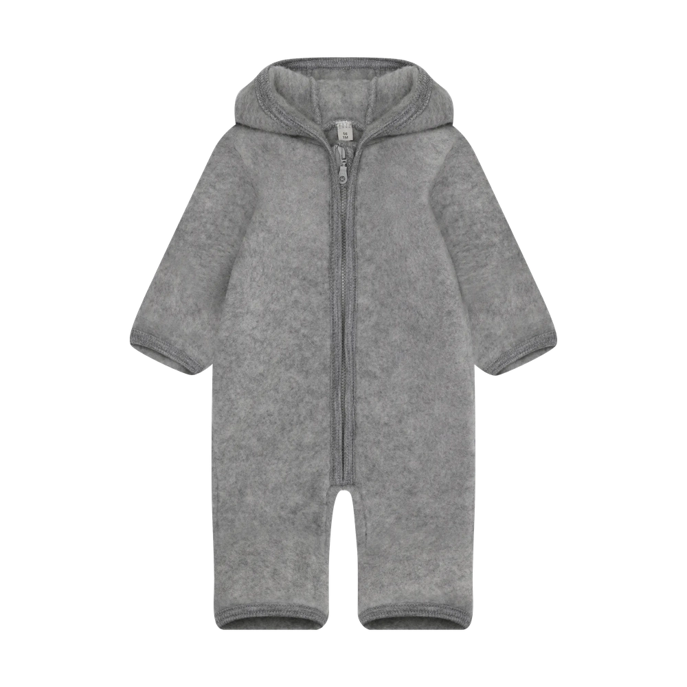 HUTTEliHUT Combinaison d’hiver en polaire de laine - Gris moyen chiné