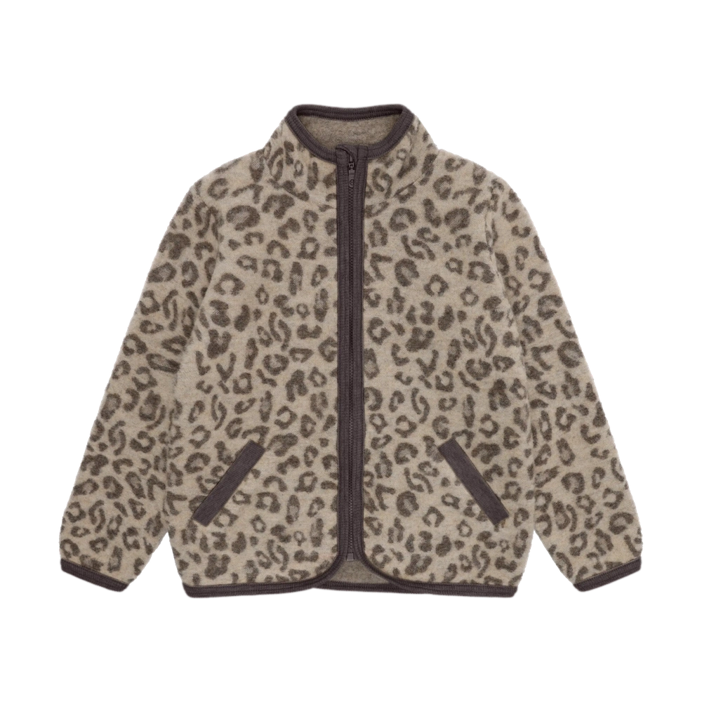 HUTTEliHUT Veste en polaire de laine jacquard - camel mélangé